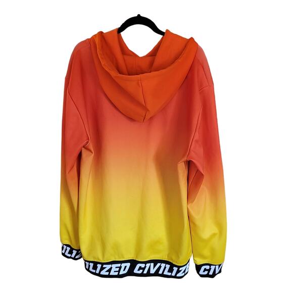CIVILIZED Men's ROBOT PULLOVER HOODIE ORANGE YELLOW SIZE 2X Streetwear Skater - Picture 6 of 9